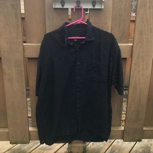 Men's XL 100% Linen Button Up T-Shirt