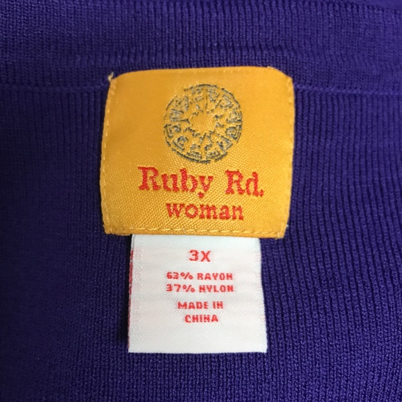 Ruby Rd. Woman Purple Sleeveless Knit Top - Picture 6 of 7