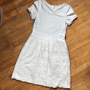Gray and white Anthropologie T-shirt top dress