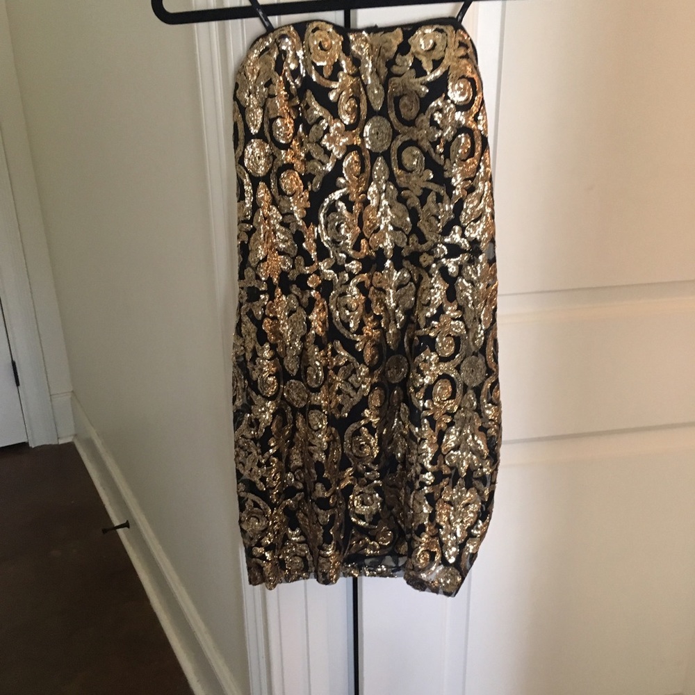 Gold and black dress
