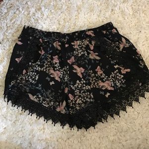 Black lace shorts
