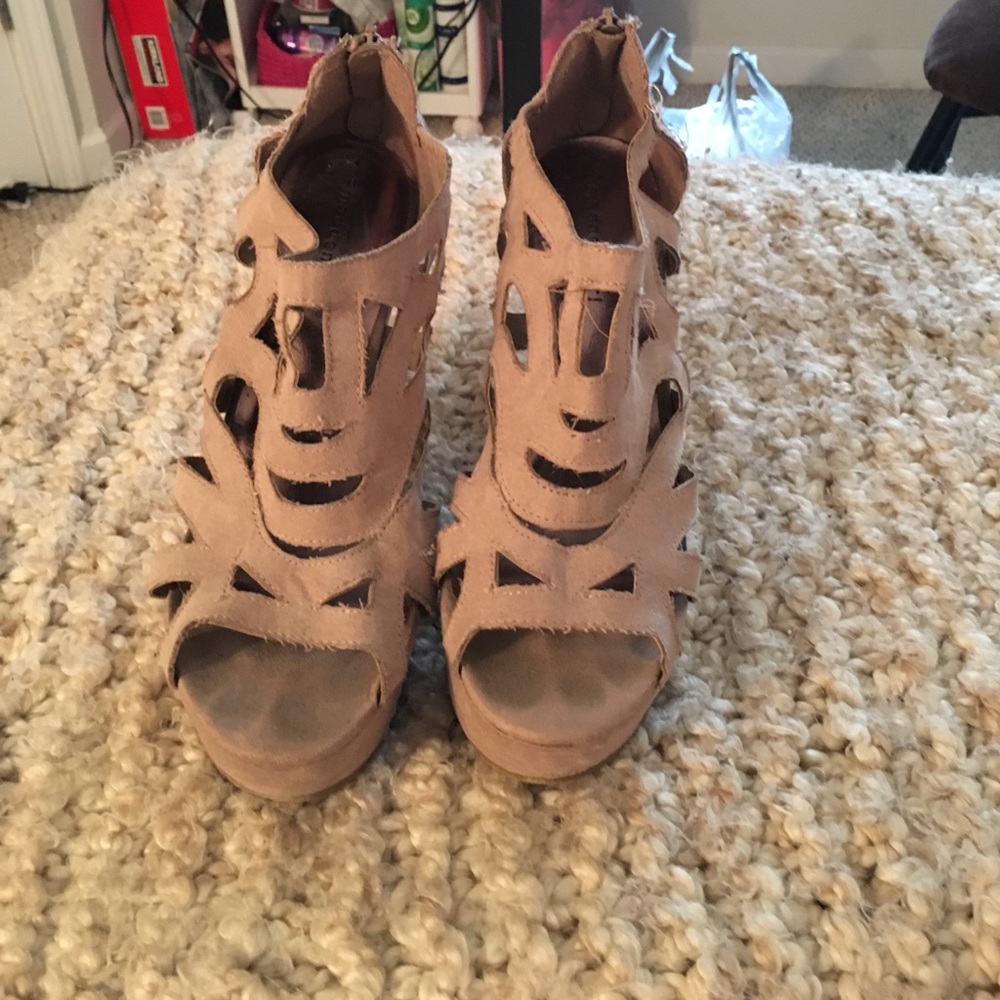 Suede wedges