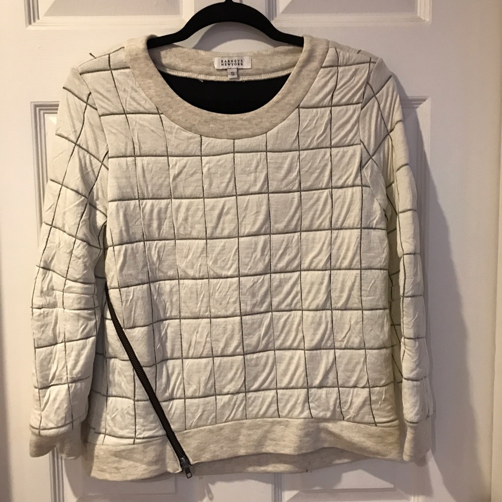 BARNEYS NEW YORK SWEATSHIRT WITH ZIPPER DETAIL