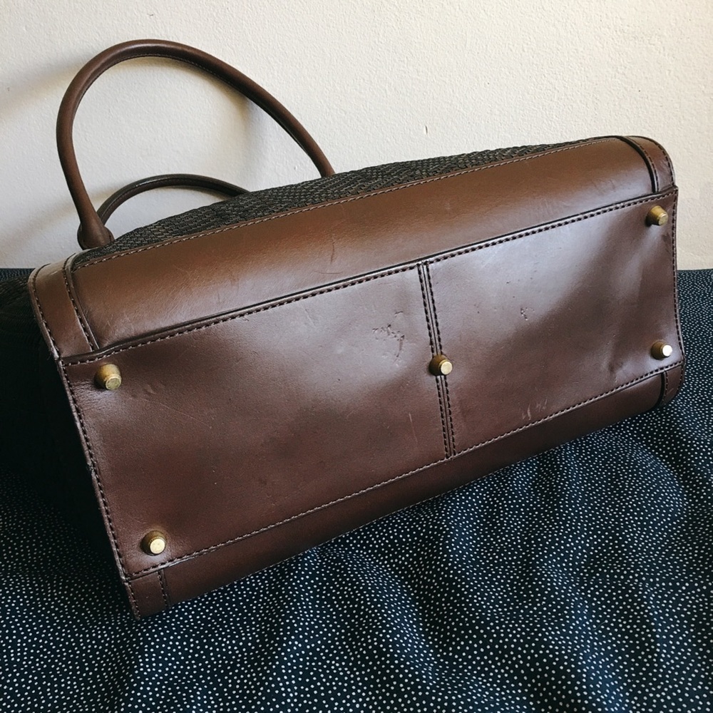 🚩 SOLD Coach Men's Fulton Woven Leather Tote - Picture 5 of 8
