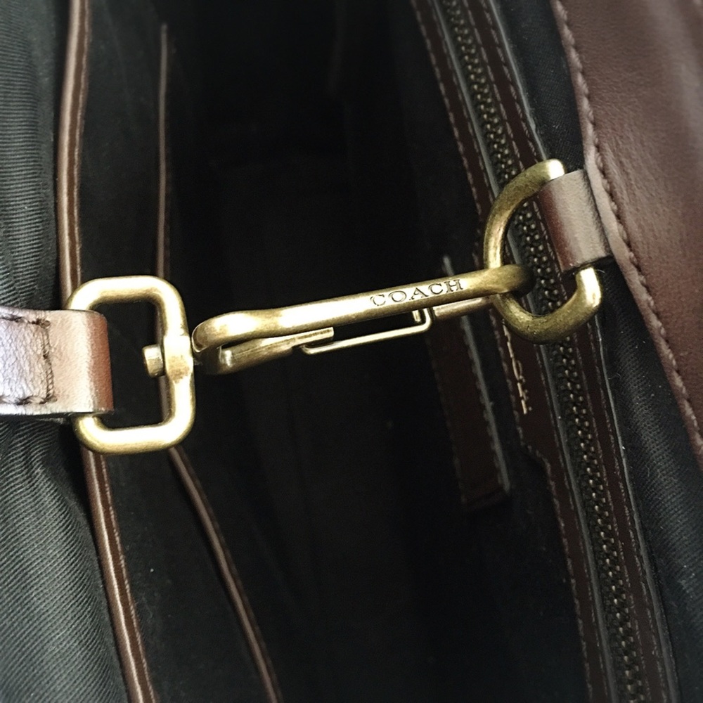 🚩 SOLD Coach Men's Fulton Woven Leather Tote - Picture 7 of 8