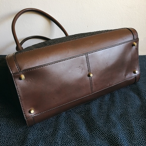 🚩 SOLD Coach Men's Fulton Woven Leather Tote - Picture 5 of 8