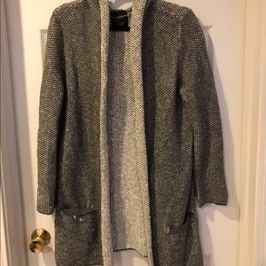 ZARA KNIT LONG HOODED CARDIGAN