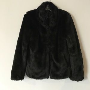 Beautiful Topshop black faux fur coat