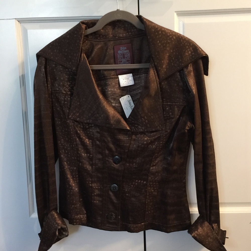 John Galliano Blazer in Brown Subtle Print