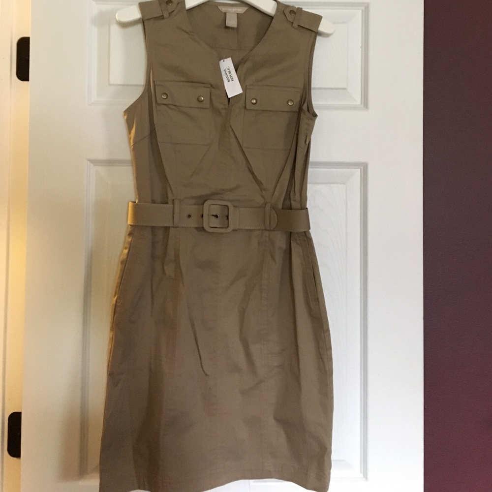Banana Republic khaki military style dress. NWT.