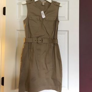 Banana Republic khaki military style dress. NWT.