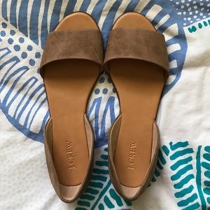 J. Crew suede peep toe d'orsay flats