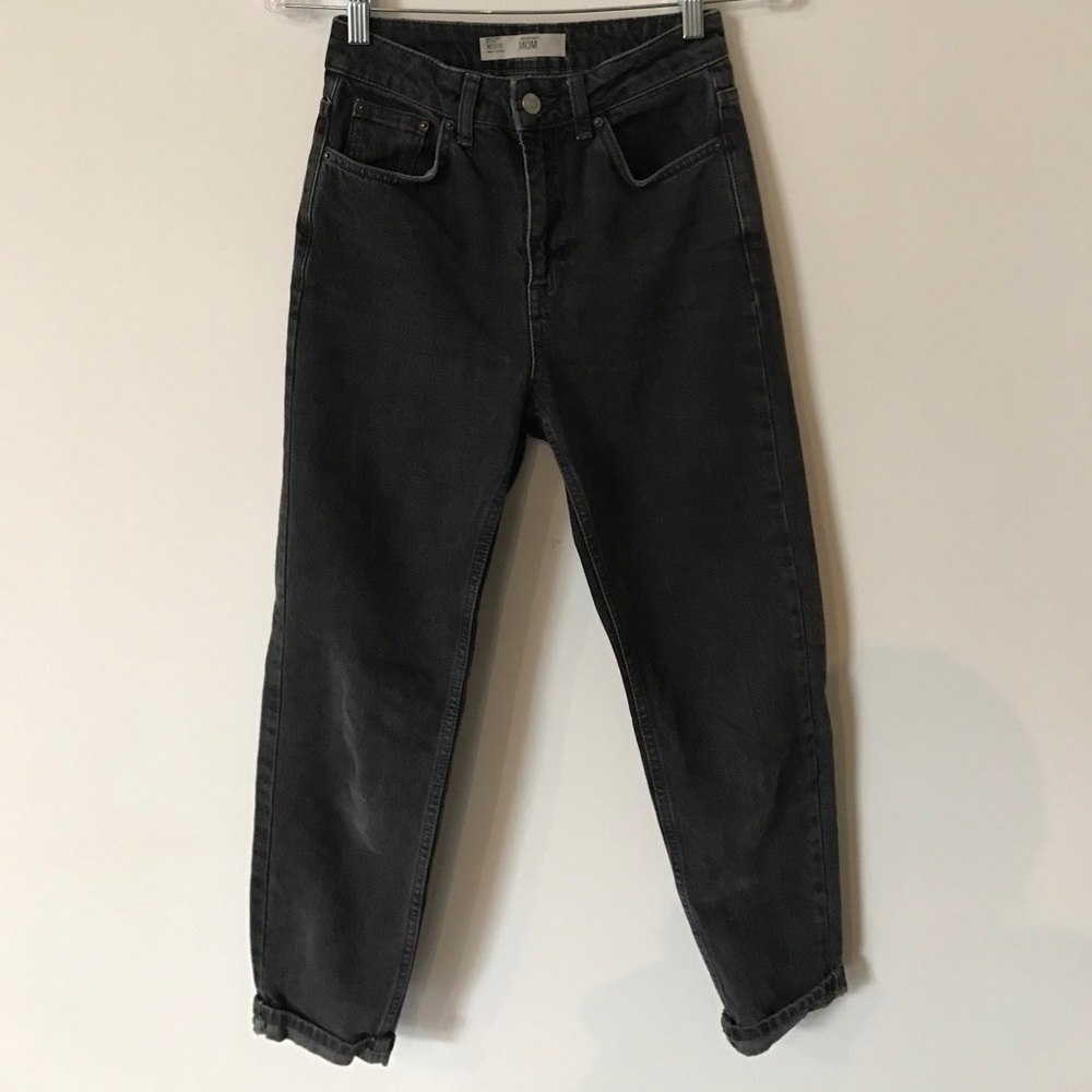 Topshop Moto MOM jeans in faded black