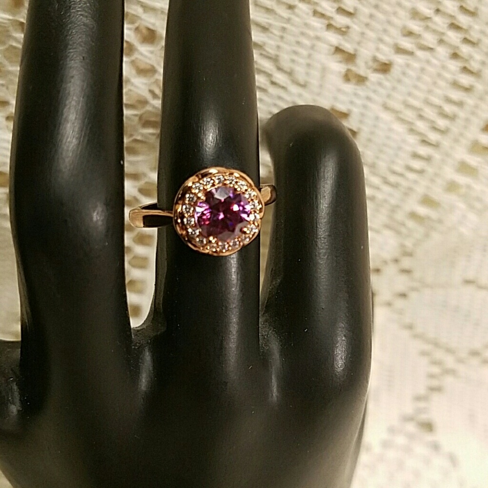 Emotions Purple Swarovski Zirconia Halo Ring