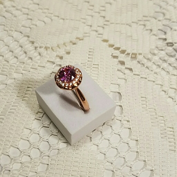 Emotions Purple Swarovski Zirconia Halo Ring - Picture 3 of 4