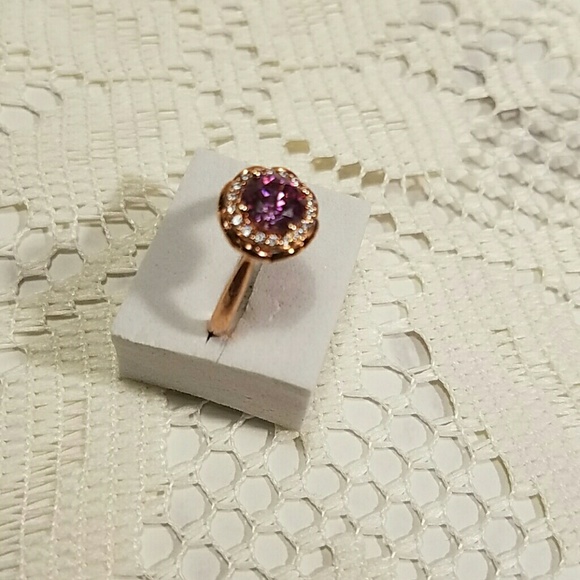 Emotions Purple Swarovski Zirconia Halo Ring - Picture 4 of 4