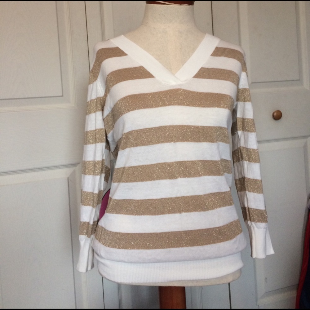 Medium gold and white Lift 3/4 sleeve shirt