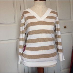 Medium gold and white Lift 3/4 sleeve shirt