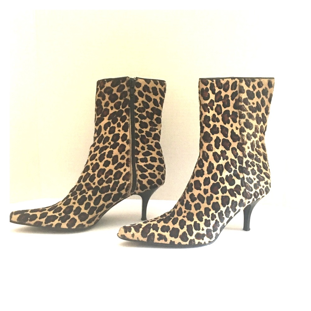 Leopard print booties.