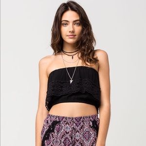 ANGIE Crochet Flounce Womens Tube Top
