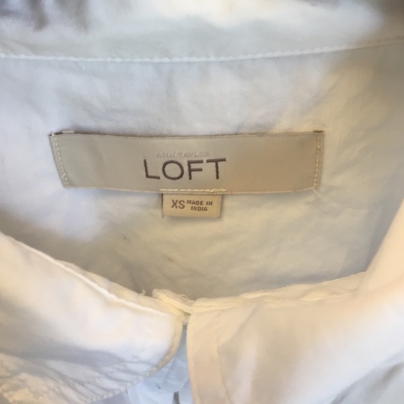EUC Loft White Button Down Shirt XS - Picture 3 of 4