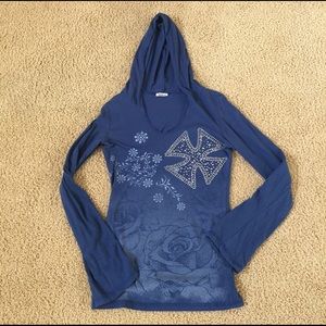 Blue long sleeve Vocal USA hoodie shirt