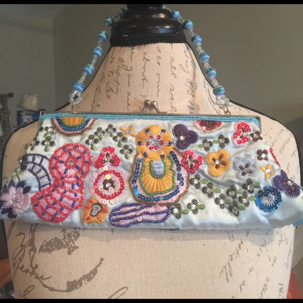 Embroidered evening bag