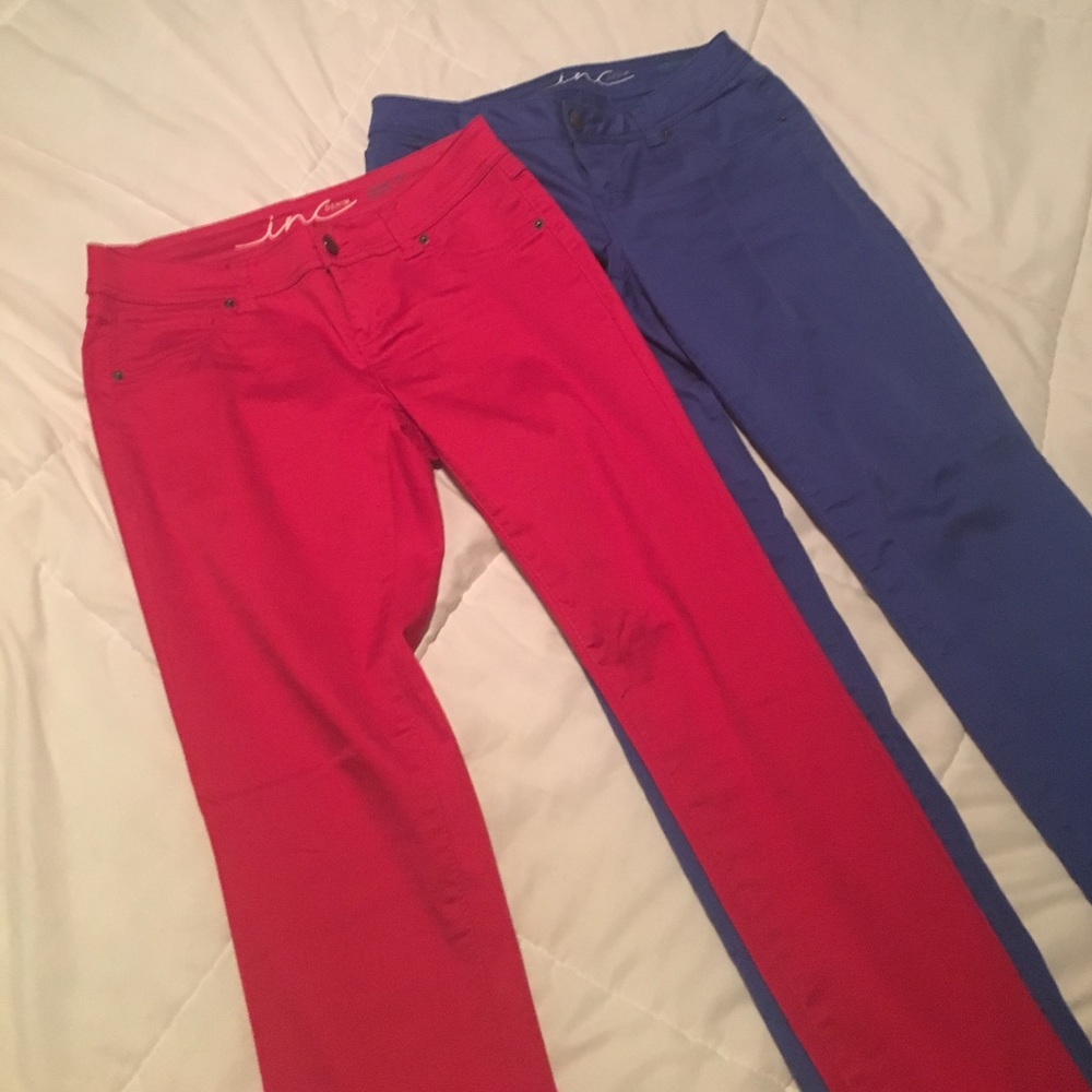 Red and Blue Skinny Jeans