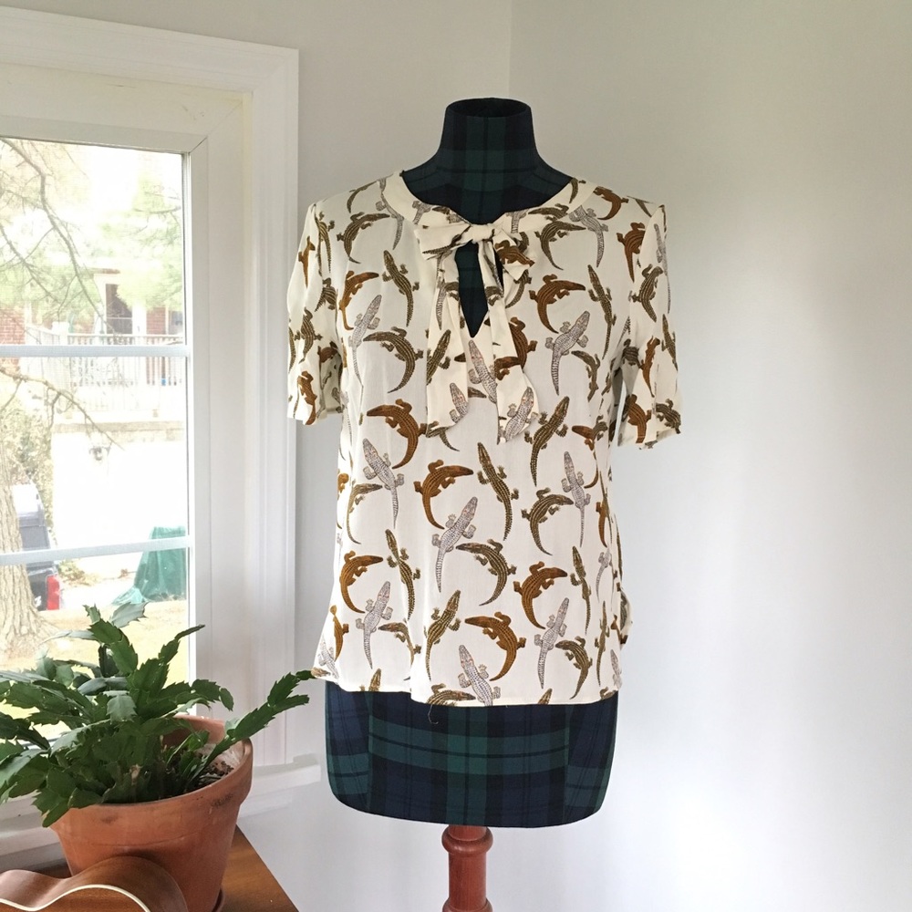 H&M Alligator Print Blouse