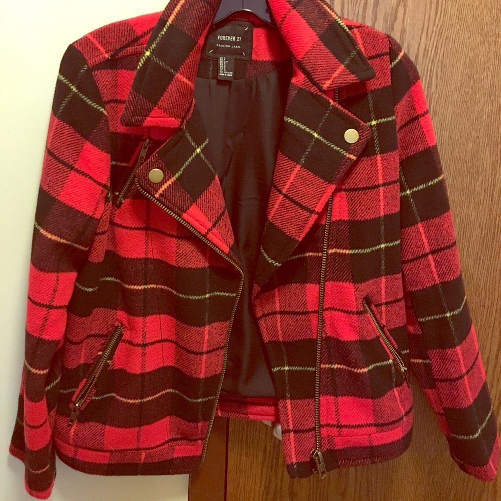 Plaid jacket, worn once. Size S