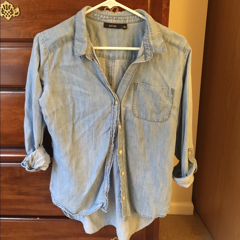 Jean button up shirt, small