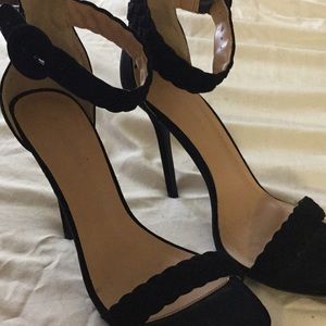 Black suede heels