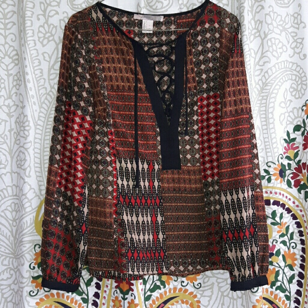 Cute lace up blouse