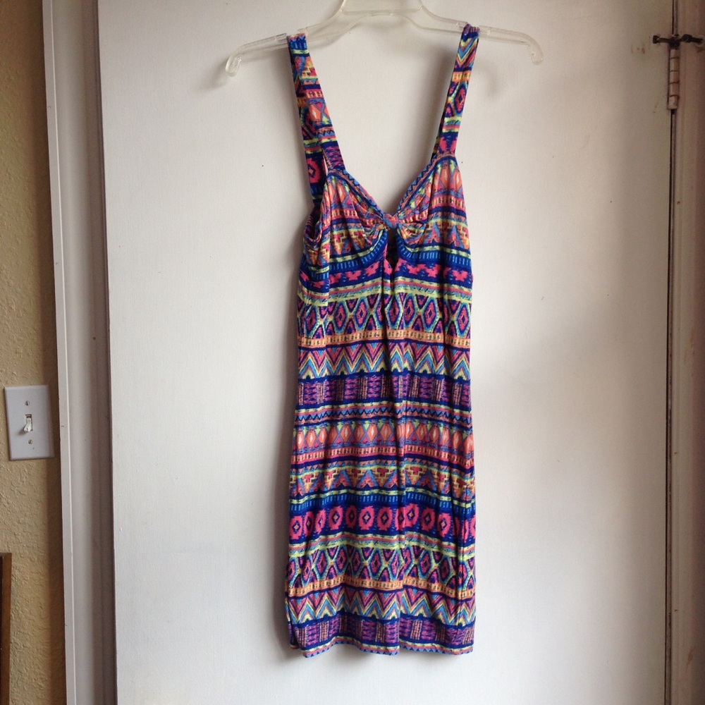 🌼 Sexy bright tribal pattern mini dress EUC small