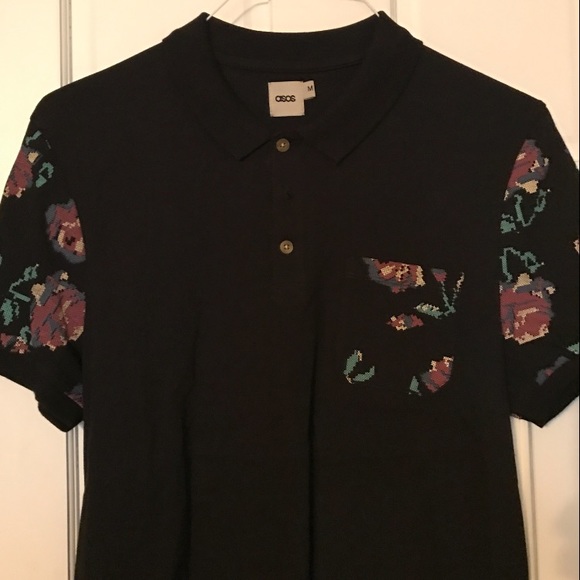 ASOS Other - ASOS black and floral print polo