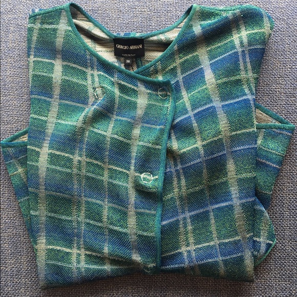 Giorgio Armani Blue/Green Sweater-Jacket - Picture 3 of 5