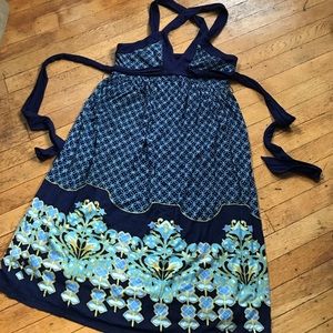 Blue patterned Anthropologie Deletta sundress