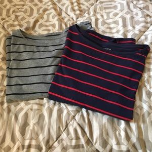 Two merona 3/4 sleeve boat neck tops