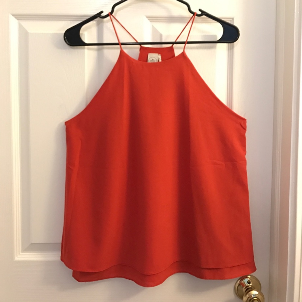 NWOT burnt orange halter/high neck flowy tank 🎉