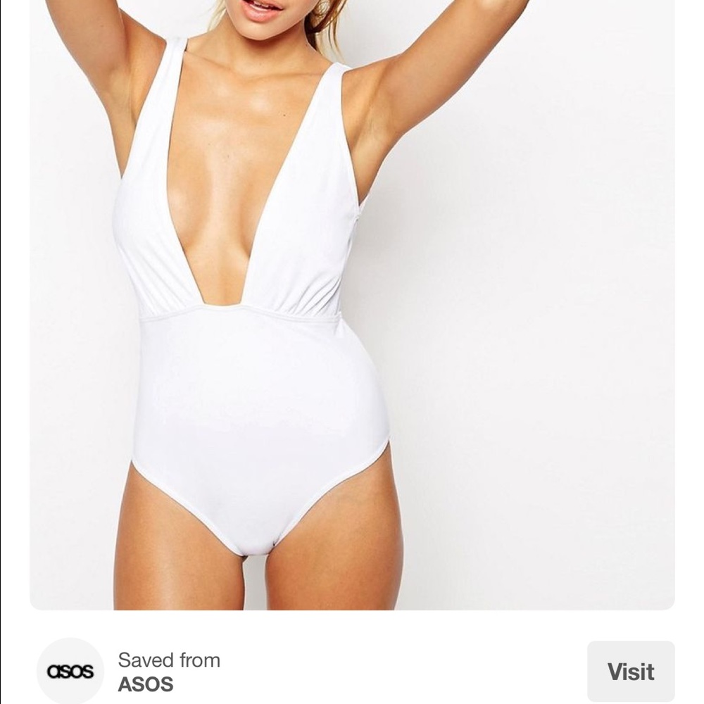 Never worn! Asos Deep plunge one piece swim suit