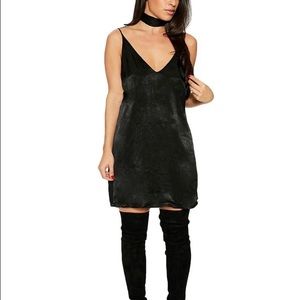 Sultry in Silk Mini Dress - Black