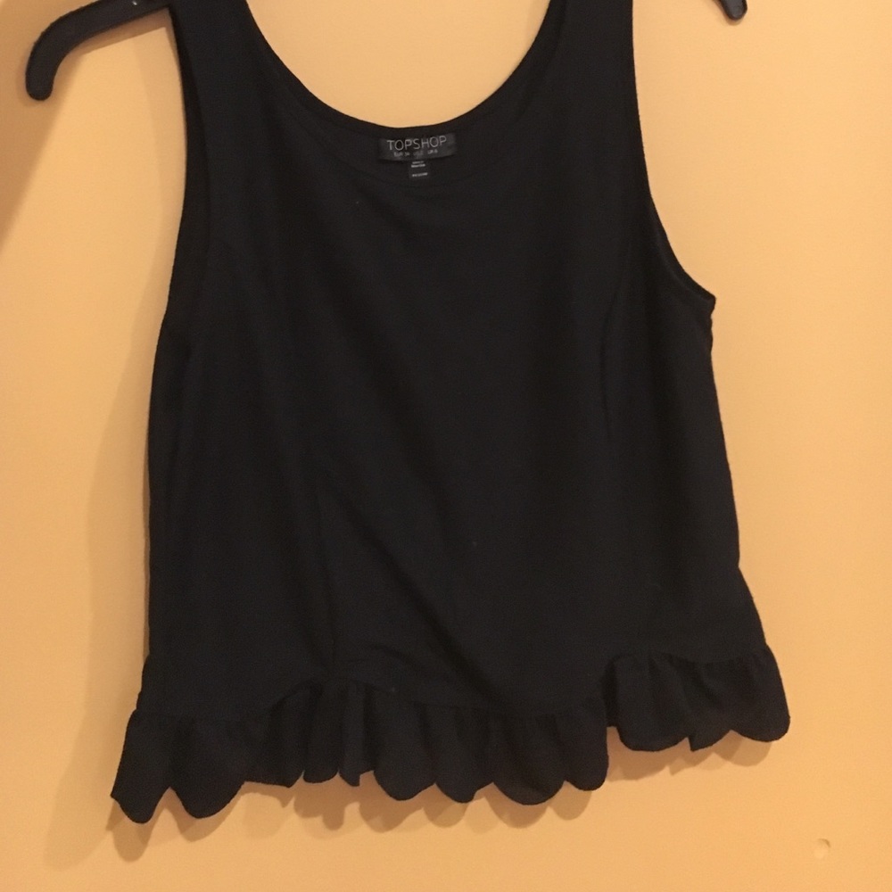 Blank ruffled tank top