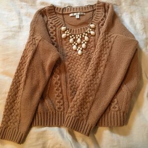 Lauren Conrad camel cable knit sweater