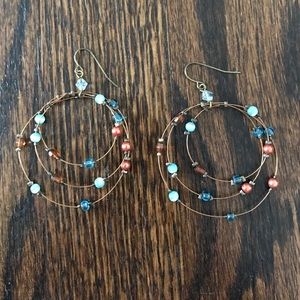 Brown and Teal Earrings