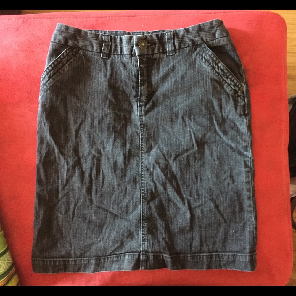 Black denim skirt