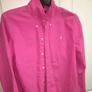 Ralph Lauren pink button up shirt
