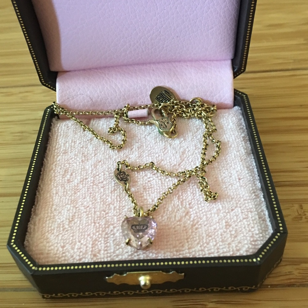 Pink Heart Juicy Couture Necklace Gold Chain