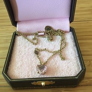 Pink Heart Juicy Couture Necklace Gold Chain