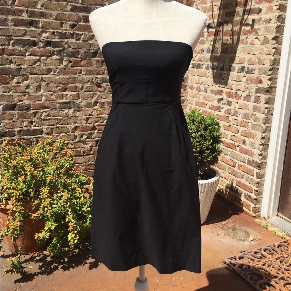 THEORY Strapless Black Dress