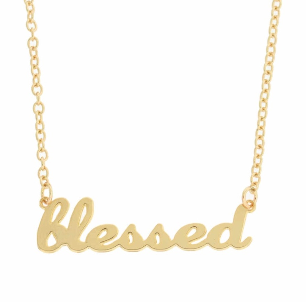 Gold "blessed" necklace